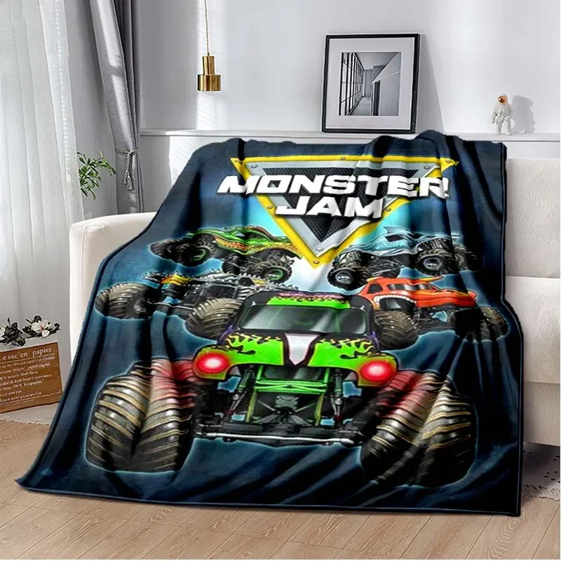 Hot Wheels Car Monster Trucks - ผ้าปูรองเข่าสำหรับขุดรถและรถออฟฟิศที่มีน้ำหนักเบามีฉนวนกันความร้อนให้ความอบอุ่นเตียงผ้าห่มรถ