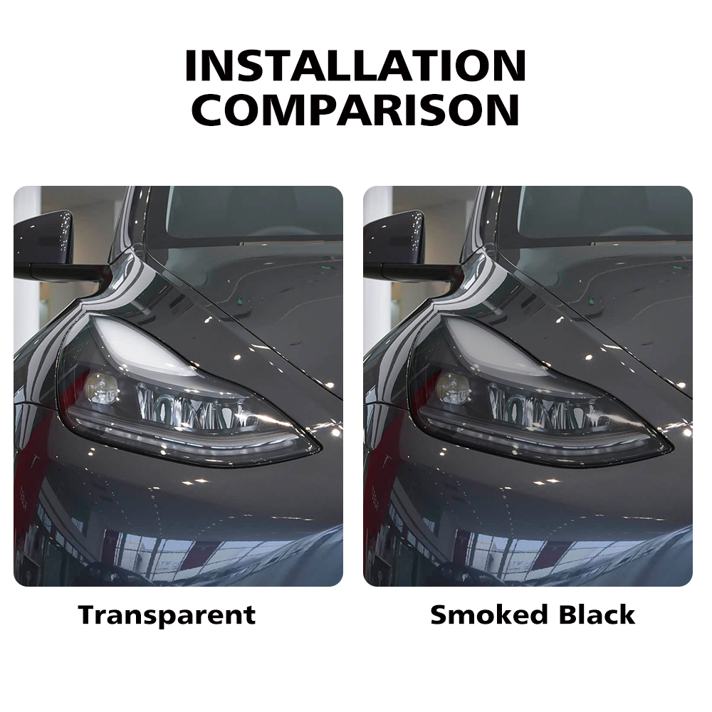 Vinyl Figure Blank - ฟิล์มกันรอยไฟหน้ารถยนต์ Tesla Model Y ปี 2020-2026