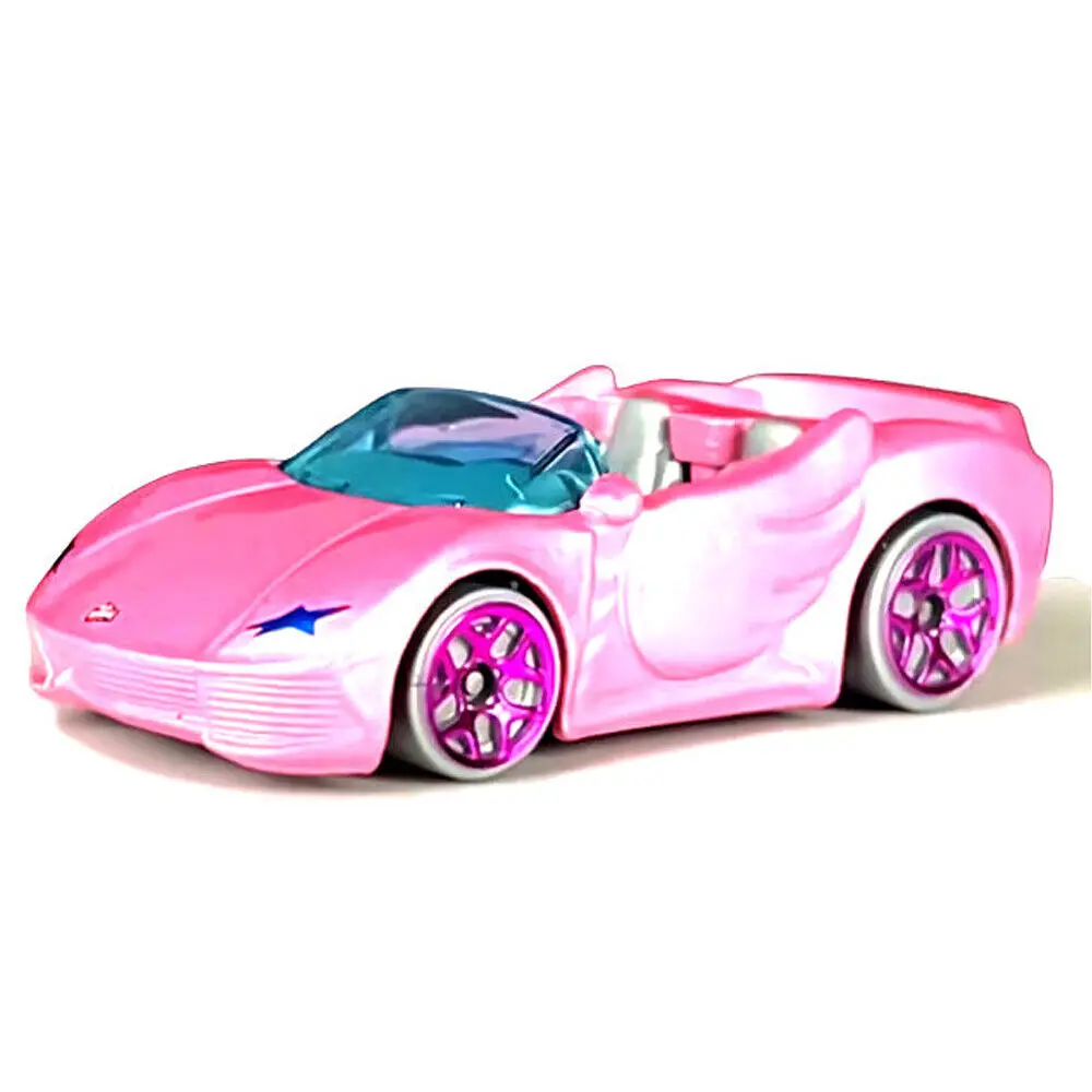Hot Wheels Car Track Sets - ล้อร้อนสีชมพูตุ๊กตาบาร์บี้พิเศษเด็กรุ่นของเล่น Diecast รถยนต์ Tooned HCX32-M7C5 1:64